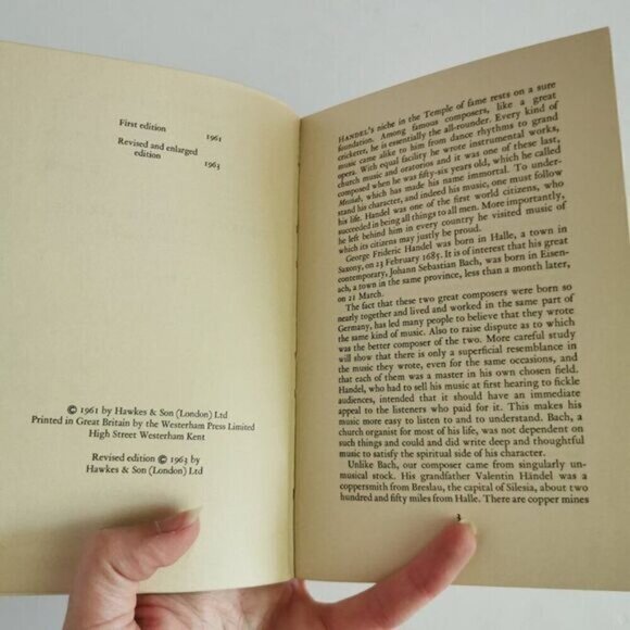 1963 Handel Biography, Boosey & Hawkes Classical Music Vintage Book - Picture 6 of 9